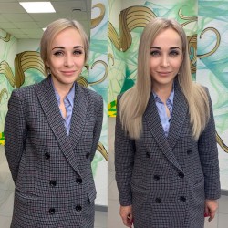 Окрашивание, наращивание 163 капсулы 40см premium, стрижка.