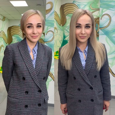 Окрашивание, наращивание 163 капсулы 40см premium, стрижка.