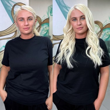 Наращивание 166 капсул 45см premium, стрижка.