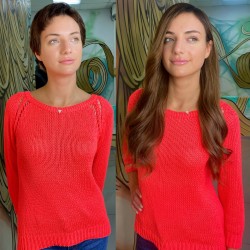 Наращивание волос 584 нано капсулы 50см, стрижка.