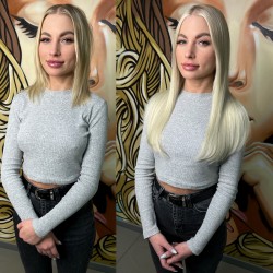 Окрашивание, наращивание волос 190 нано капсул 45 см и стрижка в салоне красоты «ВолоS» в Санкт-Петербурге.