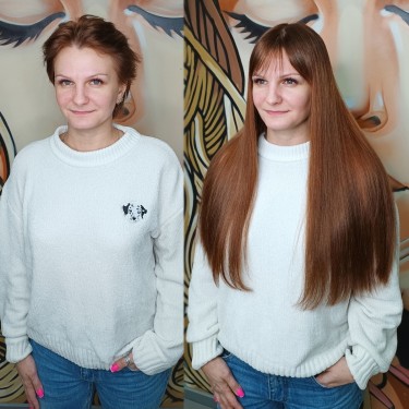 Наращивание волос: 170 капсул, длина 55 см